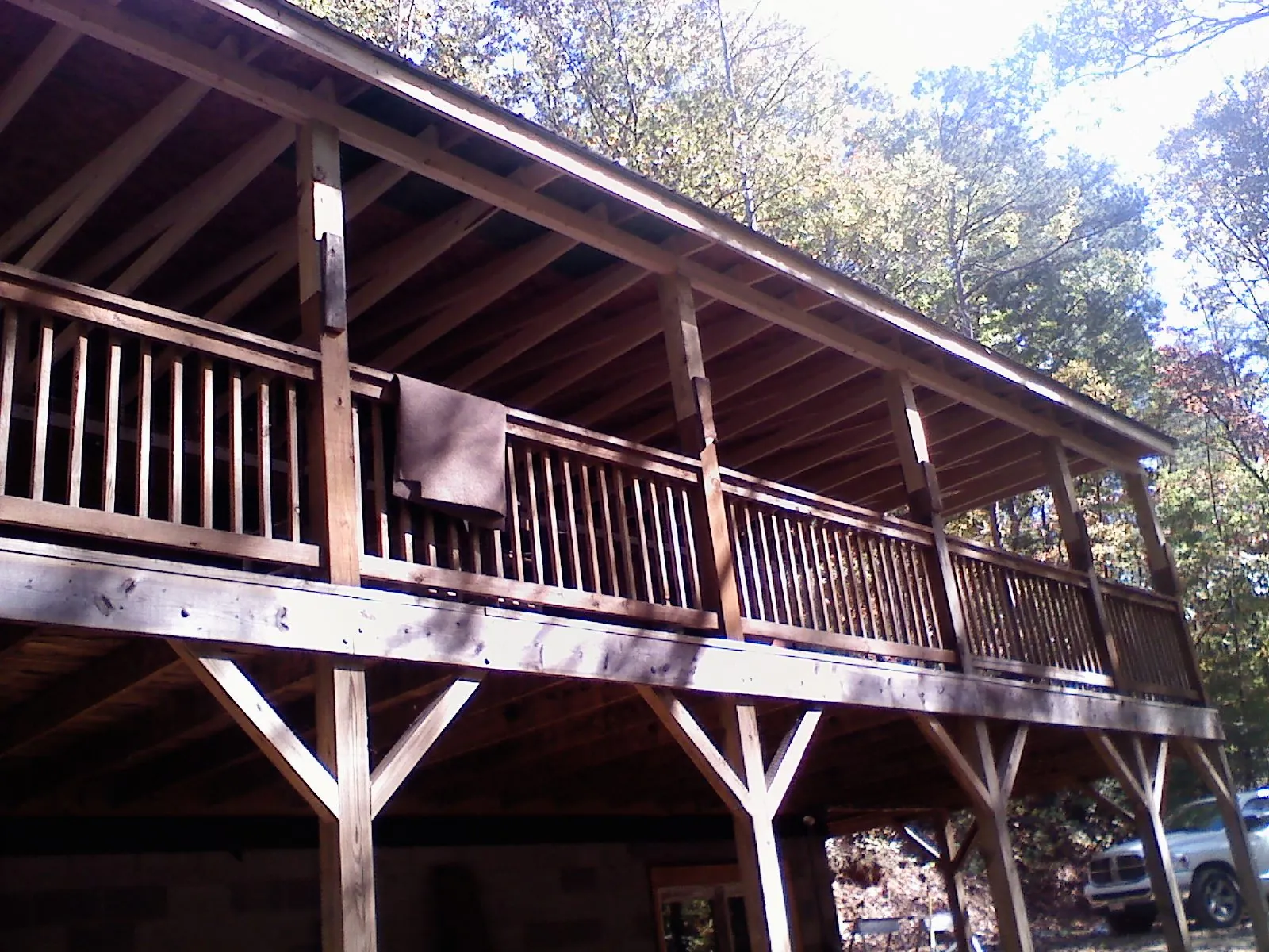 Timber framing under a new elevated porch and deck — Roof Leak Repair in Clarks Hill by Roofing Brothers